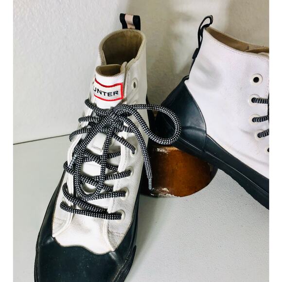Hunter for Target Dipped Canvas High Tops Top Sneaker Rain Boots White M6 W8 - Picture 3 of 12